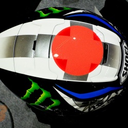 <p>Bradley commisioned a special edition Shoei helmet for his appearance in Japan this weekend.<br /><br /> <strong>Bradley Smith:</strong><em><br />"I will be wearing a special helmet at Motegi which I hope the Japanese fans will appreciate."</em></p>