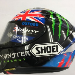 <p>Bradley commisioned a special edition Shoei helmet for his appearance at Silverstone earlier in the year. Sadly due to the injury he sustained whilst riding in the World Endurance Championship he did not have the opportunity to use it until now.</p><p><br></p><p>Bradley Smith:<em><br>"I will be wearing a special helmet at Motegi which I hope all my fans will appreciate."</em></p>