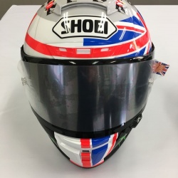 <p>Bradley commisioned a special edition Shoei helmet for his appearance at Silverstone earlier in the year. Sadly due to the injury he sustained whilst riding in the World Endurance Championship he did not have the opportunity to use it until now.</p><p><br></p><p>Bradley Smith:<em><br>"I will be wearing a special helmet at Motegi which I hope all my fans will appreciate."</em></p>