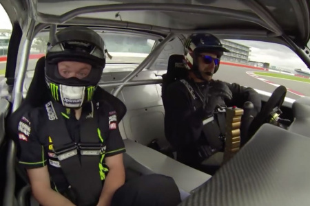 Bradley Smith takes a ride with Ken Block
